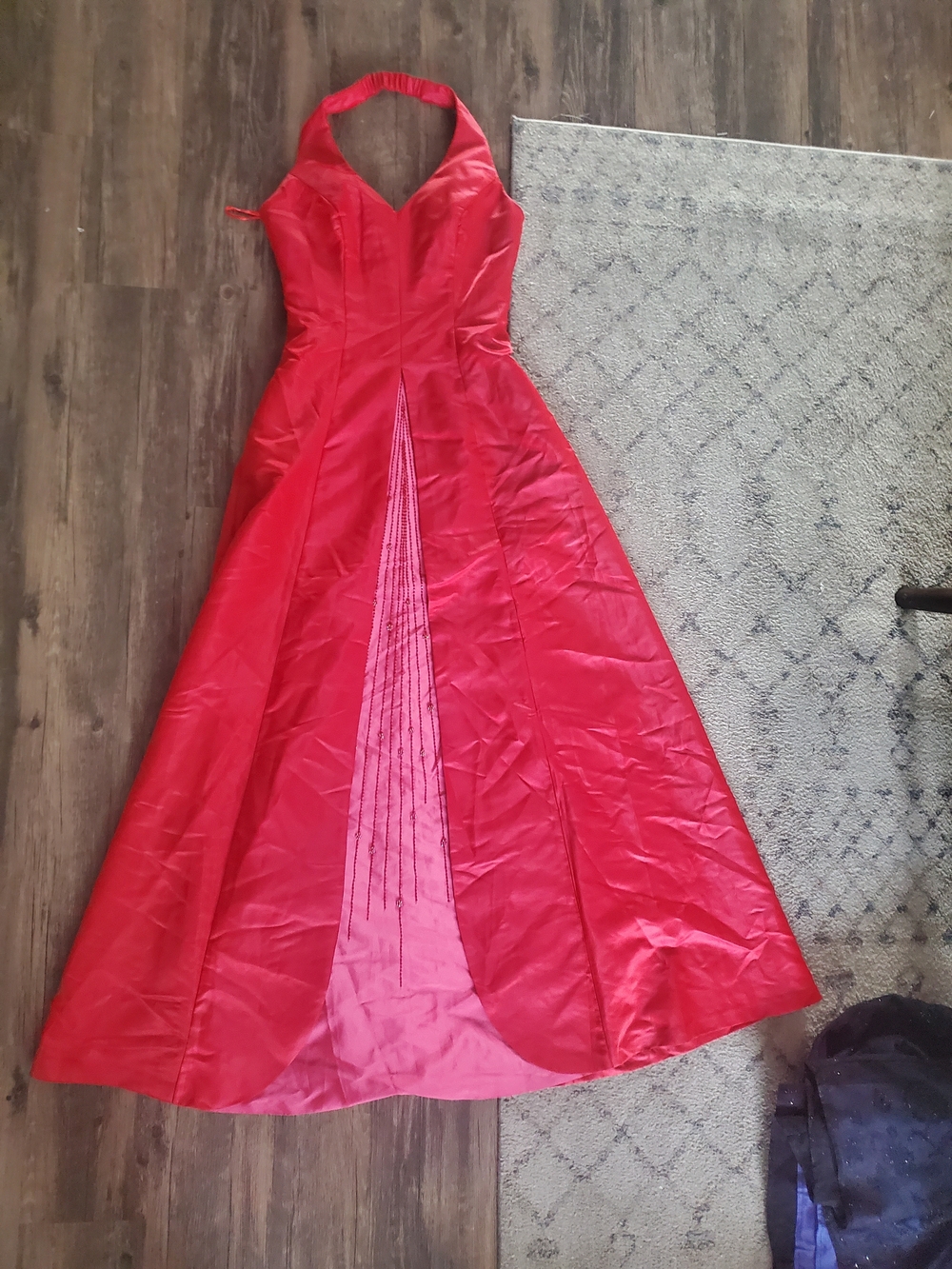 Red Halter Vintage Prom Dress